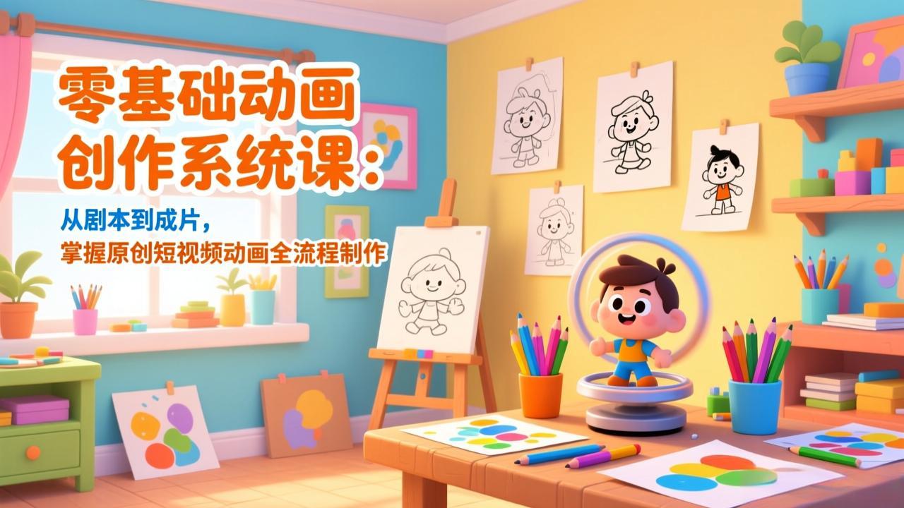 零基础动画创作系统课：从剧本到成片，掌握原创短视频动画全流程制作-选优云网创