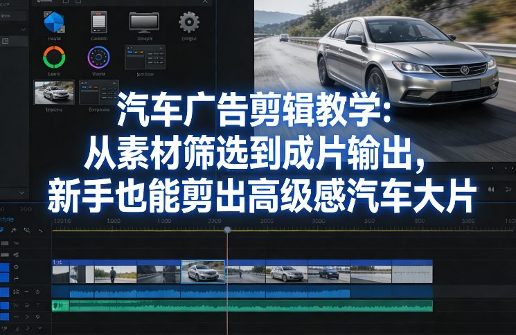 汽车广告剪辑教学：从素材筛选到成片输出，新手也能剪出高级感汽车大片-选优云网创