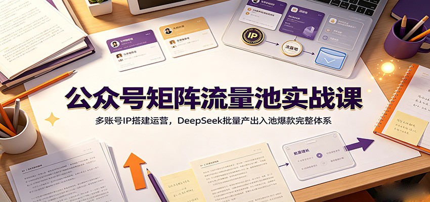 图片[1]-公众号矩阵流量池实战课：多账号IP搭建运营，DeepSeek批量产出入池爆款完整体系-选优云网创