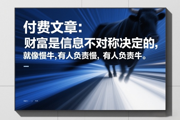 付费文章:财富是信息不对称决定的,就像慢牛,有人负责慢,有人负责牛-选优云网创