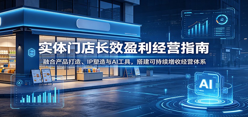 实体门店长效盈利经营指南：融合产品打造、IP塑造与AI工具，搭建可持续增收经营体系-选优云网创
