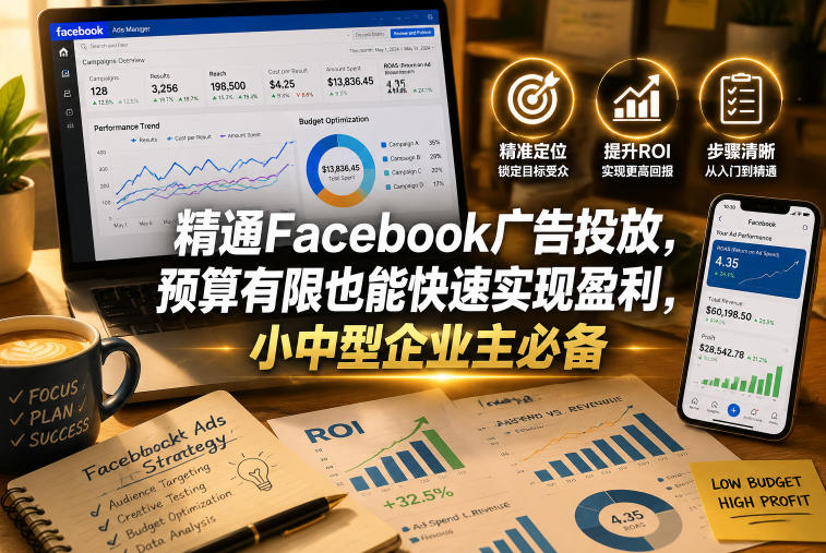 精通Facebook广告投放，预算有限也能快速实现盈利，小中型企业主必备【原创双语字幕】-选优云网创