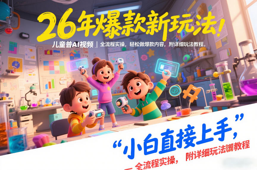 26年爆款新玩法，儿童科普AI视频，全流程实操，轻松做爆款内容，小白直接上手，附详细玩法教程-选优云网创