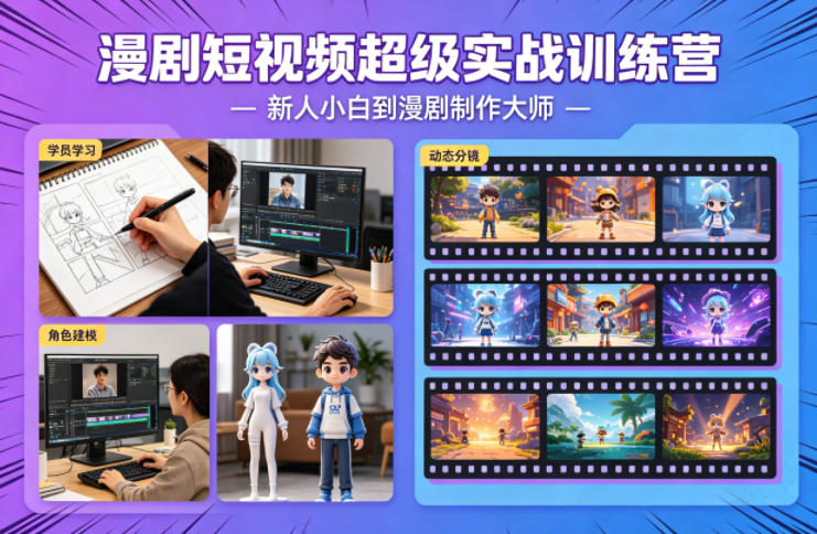 漫剧短视频超级实战训练营，新人小白到漫剧制作大师-选优云网创