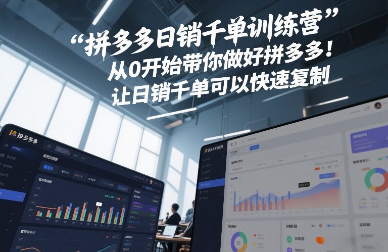 拼多多日销千单训练营，从0开始带你做好拼多多，让日销千单可以快速复制(更新26年6月)-选优云网创