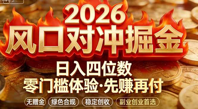 2026美金对冲套利,无赠金对冲策略保驾护航,低门槛易上手实操。单人单日收益2000+-选优云网创