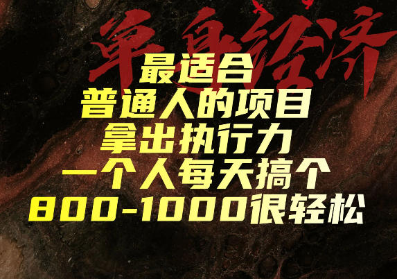 最适合普通人的项目，拿出执行力一个人每天搞个800-1k很轻松【揭秘】-选优云网创