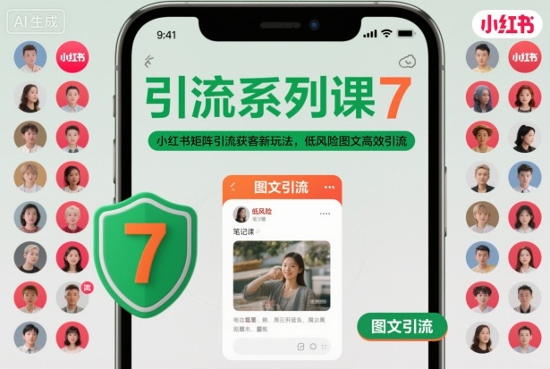 引流系列课7，小红书矩阵引流获客新玩法，低风险图文高效引流-选优云网创