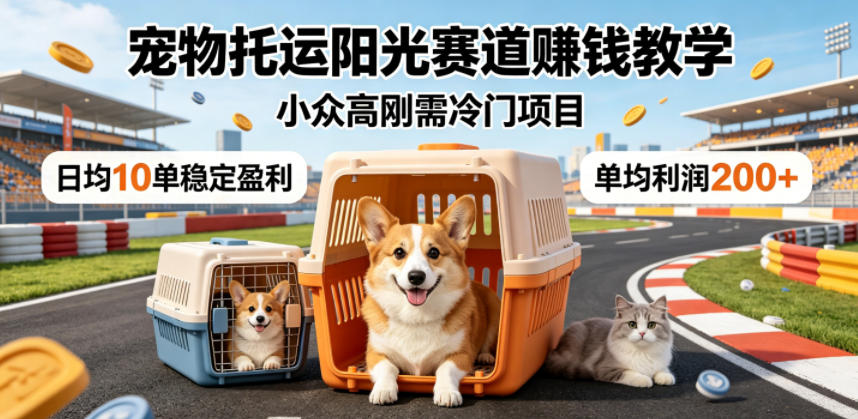 宠物托运阳光赛道賺钱教学，小众高刚需冷门项目，日均10单稳定盈利，单均利润200+-选优云网创