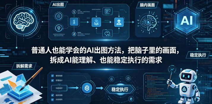 普通⼈也能学会的AI出图⽅法，把脑子里的画面，拆成AI能理解、也能稳定执行的需求【文档】-选优云网创