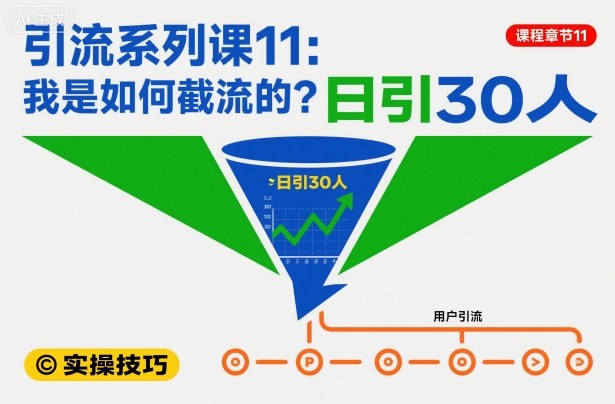 引流系列课11：我是如何截流的？日引30人【文档】-选优云网创