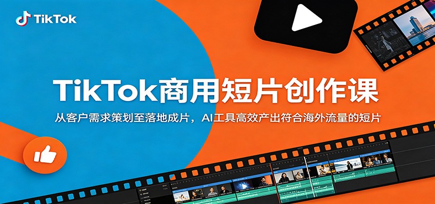 TikTok商用短片创作课：从客户需求策划至落地成片，AI工具高效产出符合海外流量的短片-选优云网创