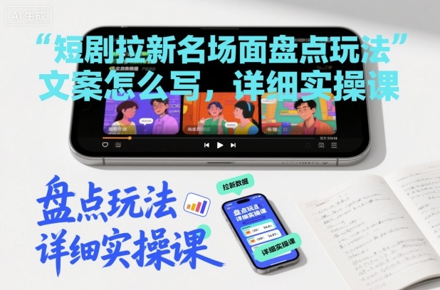 短剧拉新名场面盘点玩法文案怎么写，详细实操课-选优云网创