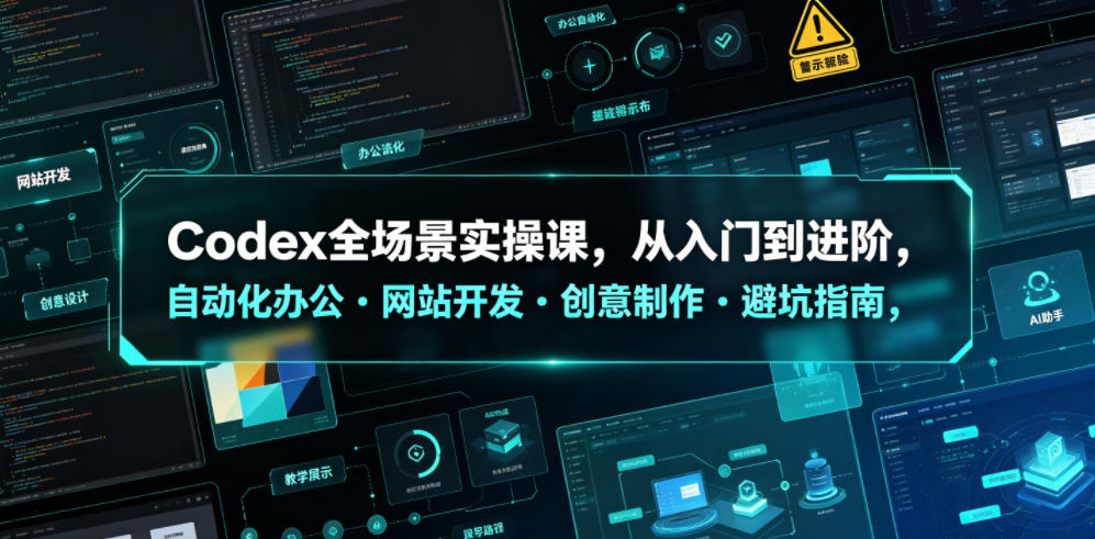 Codex全场景实操课，从入门到进阶，自动化办公・网站开发・创意制作・避坑指南，全流程教学-选优云网创