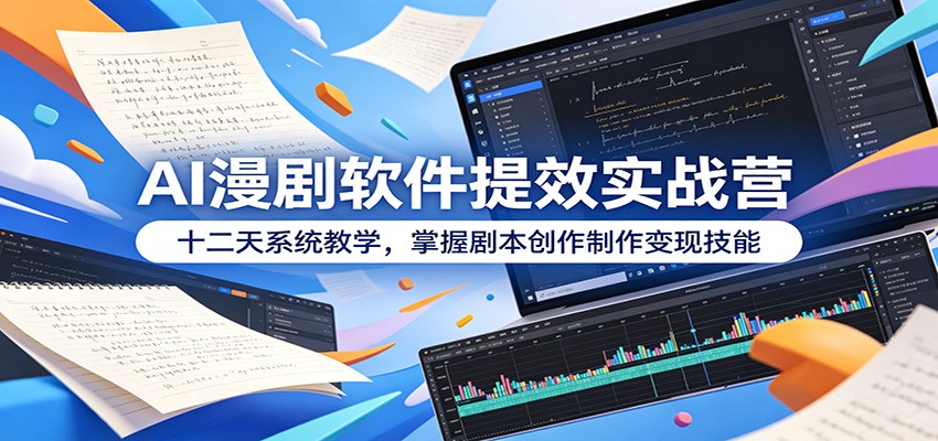 AI漫剧软件提效实战营：十二天系统教学，掌握剧本创作制作变现技能-选优云网创