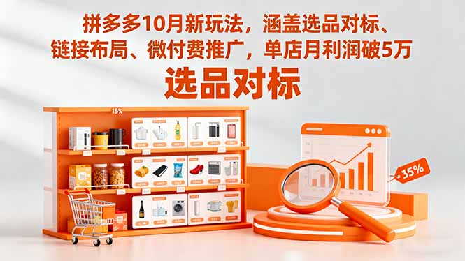 拼多多10月新玩法，涵盖选品对标、链接布局、微付费推广，单店月利润破5万-选优云网创