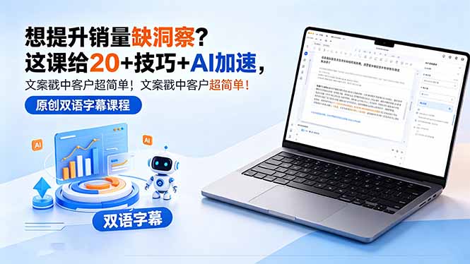 想提升销量缺洞察？这课给 20 + 技巧 + AI 加速，文案戳中客户超简单！【原创双语字幕】-选优云网创