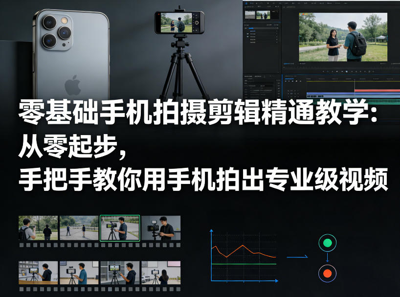 零基础手机拍摄剪辑精通教学：从零起步，手把手教你用手机拍出专业级视频-选优云网创