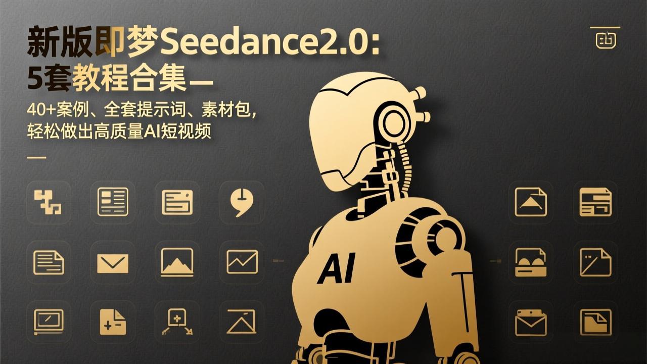 新版即梦Seedance2.0：5套教程合集，40+案例、全套提示词、素材包，轻松做出高质量AI短视频-选优云网创