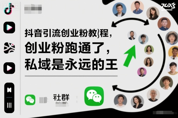 抖音引流创业粉教程，创业粉终于跑通了，私域是永远的王-选优云网创