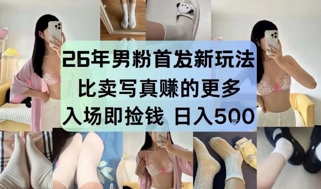 26年男粉首发最新3.0玩法，独此一家，比卖写真賺的更多，入场即捡钱，日入5张【揭秘】-选优云网创