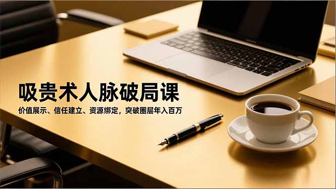 吸贵术人脉破局课，价值展示、信任建立、资源绑定，突破圈层年入百万-选优云网创