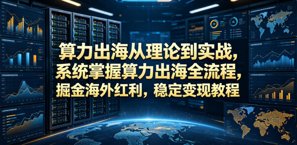 算力出海从理论到实战，系统掌握算力出海全流程，掘金海外红利，稳定变现教程-选优云网创