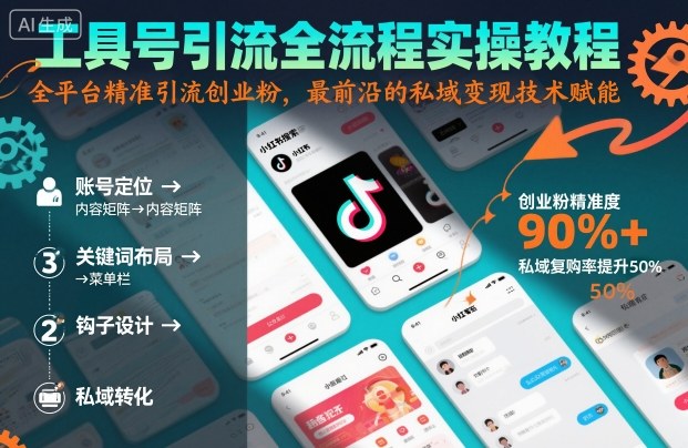 工具号引流全流程保姆级实操教程，全平台精准引流创业粉，最前沿的私域变现技术赋能-选优云网创