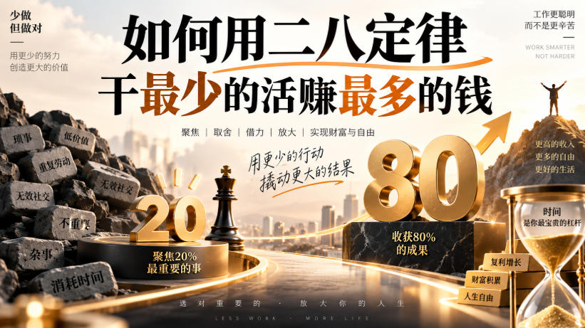付费文章：如何用二八定律干最少的活賺最多的钱-选优云网创