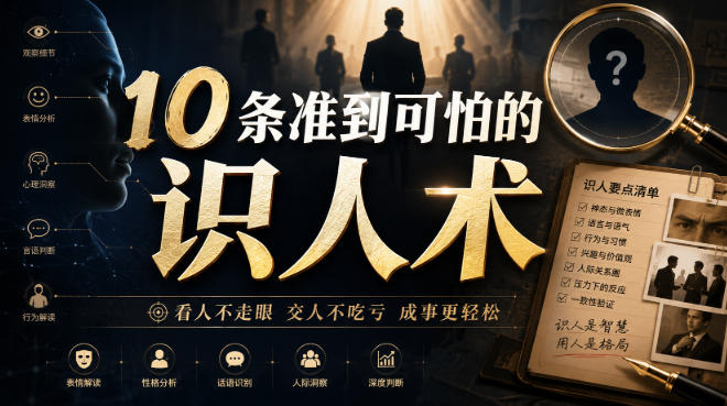付费文章：10条准到可怕的识人术-选优云网创
