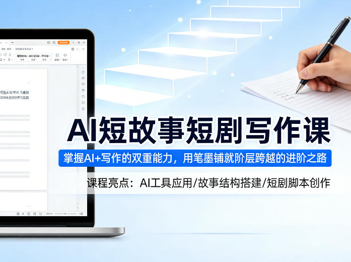 AI短故事短剧写作课，掌握AI+写作的双重能力，用笔墨铺就阶层跨越的进阶之路-选优云网创