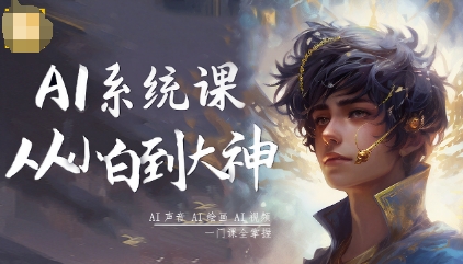 AI系统课程，从小白到大神系统学AI，AI声音-AI绘画-AI视频一门课全掌握-选优云网创