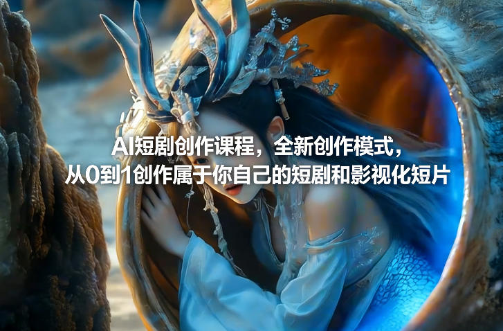 AI短剧创作课程，全新创作模式，从0到1创作属于你自己的短剧和影视化短片-选优云网创