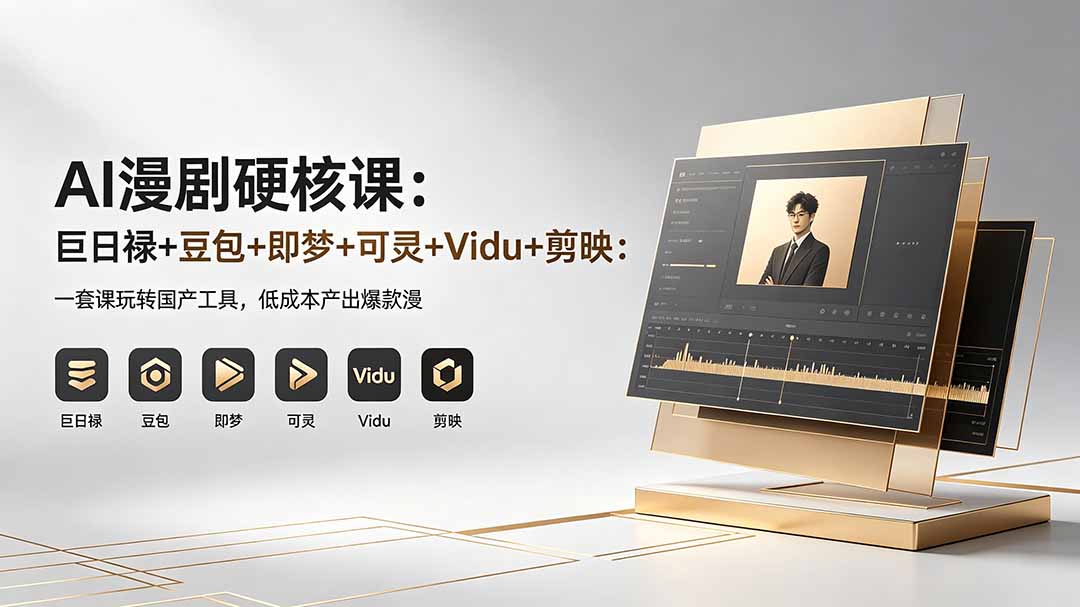 AI漫剧硬核课：巨日禄+豆包+即梦+可灵+Vidu+剪映：一套课玩转国产工具，低成本产出爆款漫剧-选优云网创