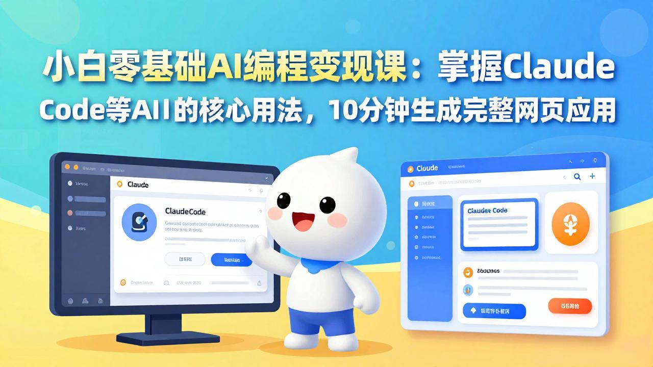小白零基础AI编程变现课：掌握Claude Code等AI工具的核心用法，10分钟生成完整网页应用-选优云网创