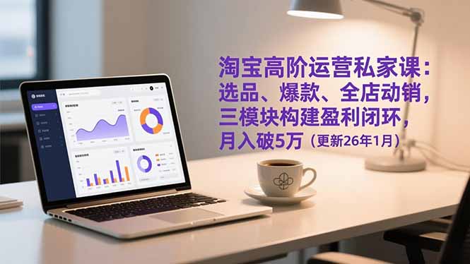 淘宝高阶运营私家课：选品、爆款、全店动销，三模块构建盈利闭环，月入破5万(更新26年1月-选优云网创