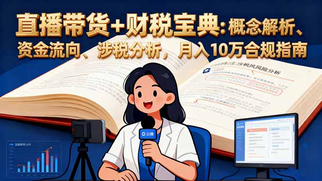 直播带货+财税宝典：概念解析、资金流向、涉税分析，月入10万合规指南-选优云网创