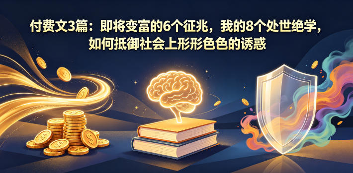 付费文3篇：即将变富的6个征兆，我的8个处世绝学，如何抵御社会上形形色色的诱惑-选优云网创
