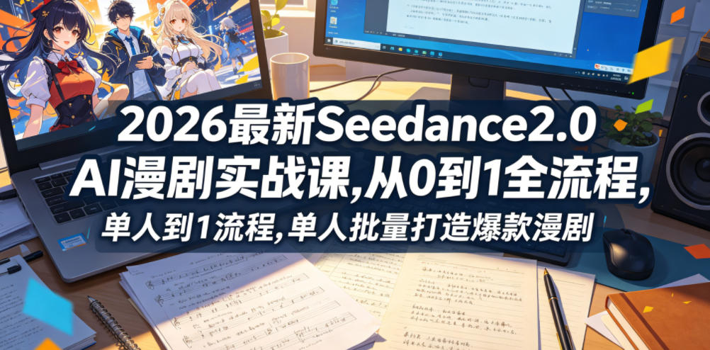 2026最新Seedance2.0 AI漫剧实战课,，从0到1全流程，单人批量打造爆款漫剧-选优云网创