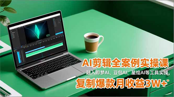 AI剪辑全案例实操课，融入即梦AI、豆包AI、星绘AI等工具实操，复制爆款月收益3W+-选优云网创
