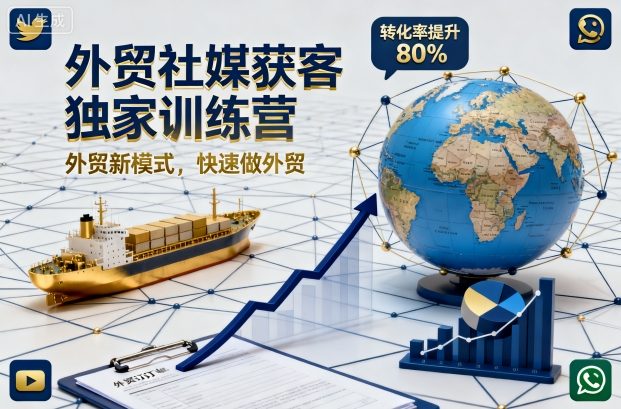 外贸社媒获客独家训练营，外贸新模式，快速做外贸（更新26年3月）-选优云网创
