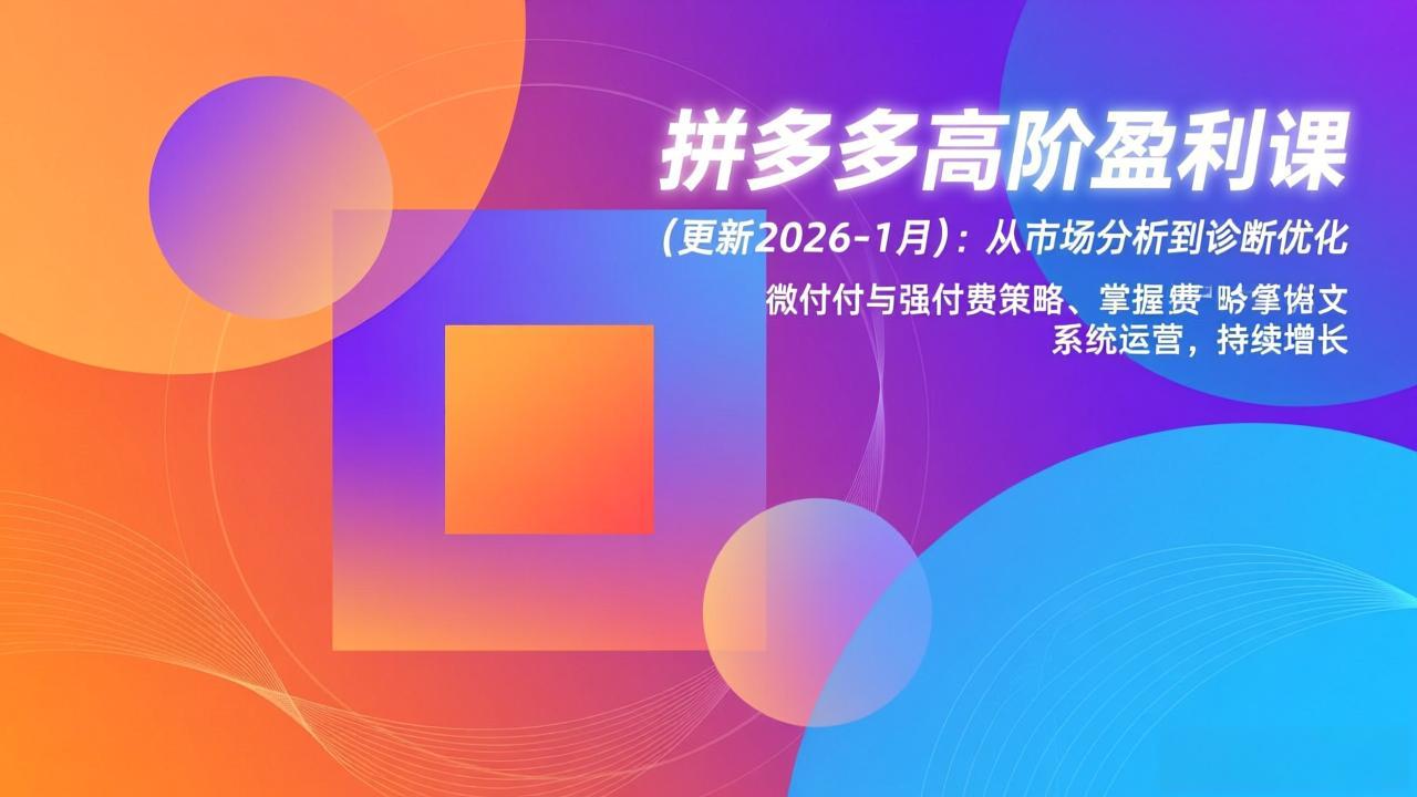 拼多多高阶盈利课(更新2026-1月-选优云网创