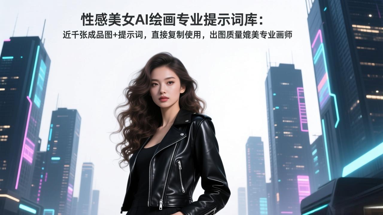 性感美女AI绘画专业提示词库：近千张成品图+提示词，直接复制使用，出图质量媲美专业画师-选优云网创