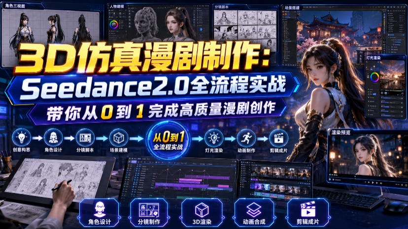 3D仿真漫剧制作：Seedance2.0全流程实战，带你从0到1完成高质量漫剧创作-选优云网创
