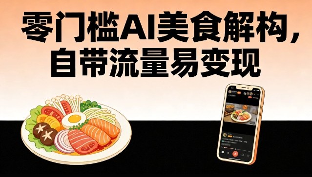 零门槛AI美食解构，自带流量易变现-选优云网创