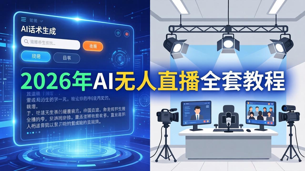 2026年AI无人直播全套教程：OBS安装+软件配置+直播间搭建+话术生成+一键开播实操-选优云网创