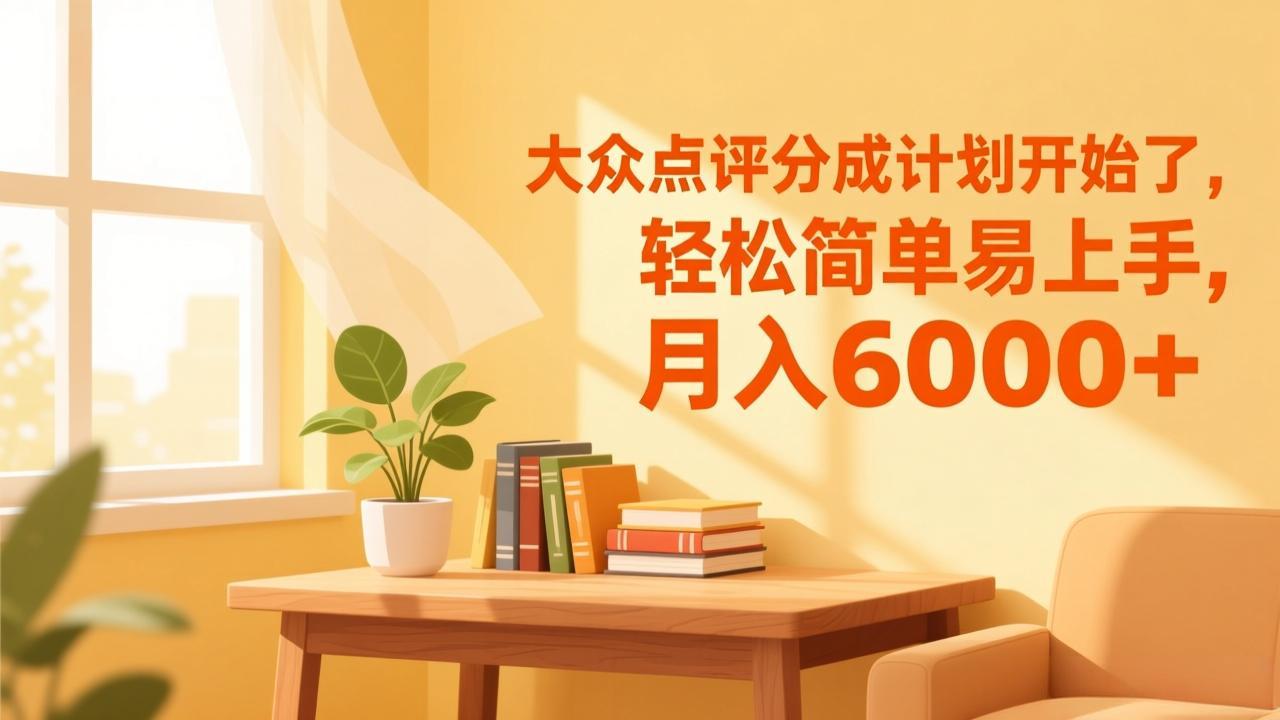 大众点评分成计划开始了，轻松简单易上手，月入6000+-选优云网创