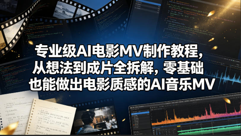 专业级AI电影MV制作教程，从想法到成片全拆解，零基础也能做出电影质感的AI音乐MV-选优云网创