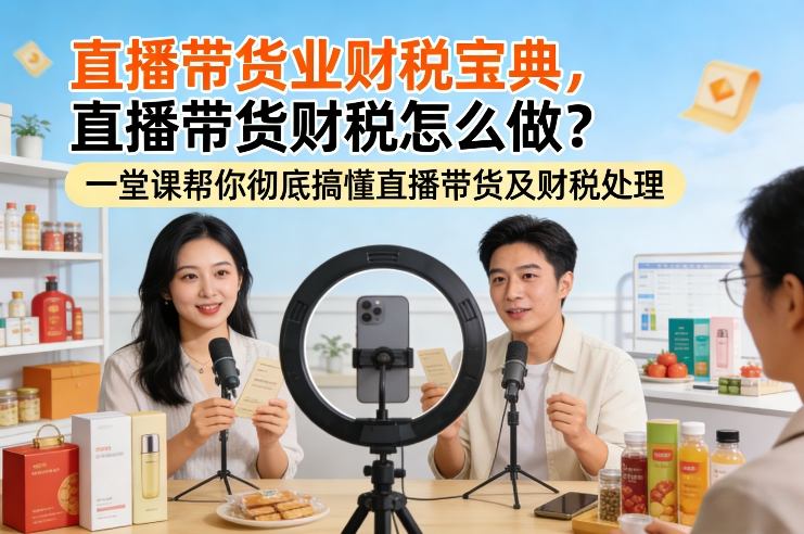 直播带货业财税宝典，直播带货财税怎么做？一堂课帮你彻底搞懂直播带货及财税处理-选优云网创