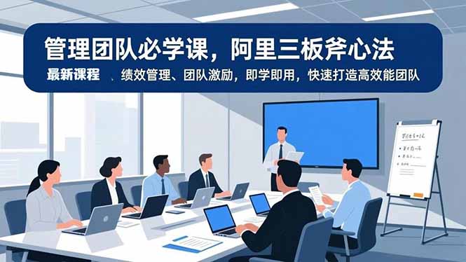 管理团队必学课，阿里三板斧心法、绩效管理、团队激励，即学即用，快速打造高效能团队-选优云网创